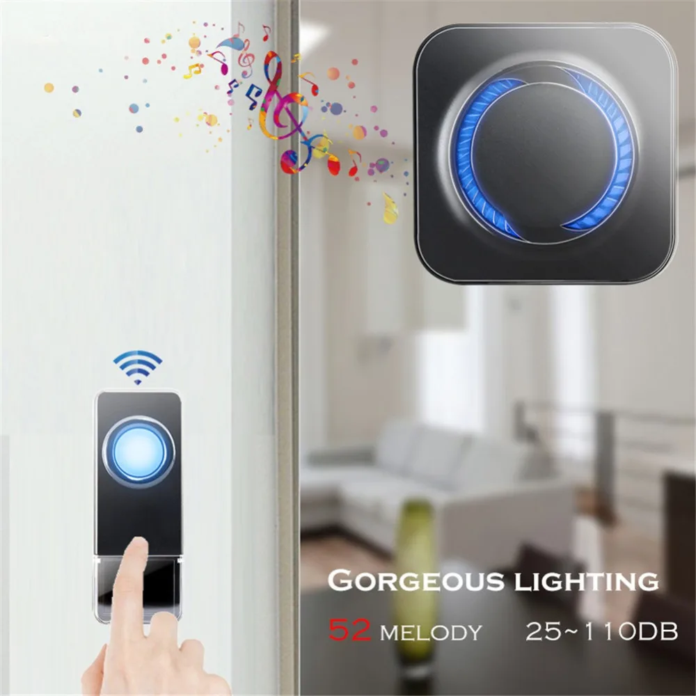 SMATRUL водонепроницаемый беспроводной дверной звонок с европейской вилкой 300 м