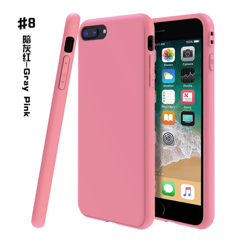 Оптовая цена сплошной цвет мягкий чехол для телефона Apple iPhone 7 Plus 8 Тонкий TPU 5