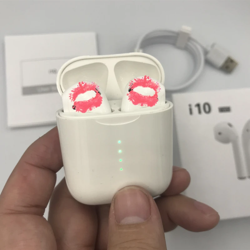 I10 наушники беспроводные Bluetooth сенсорные с зарядным устройством микрофон для samsung