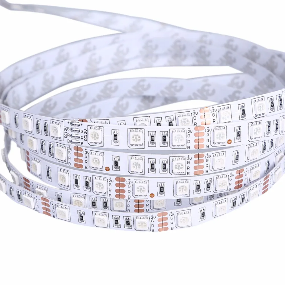 DC 12V 5M Светодиодные ленты 5050 SMD 60 Светодиодный s/M гибкая Nonwaterproof светодиодный Диодная лента высокое качество SMD светодиодный лента для украшения дома