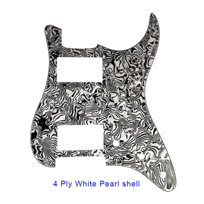 white pearl shell Pleroo гитарные аксессуары накладки с 11 винтами для fender standard ST HH гитара Stratocaster с PAF Humbucker многоцветный - Цвет: white pearl shell