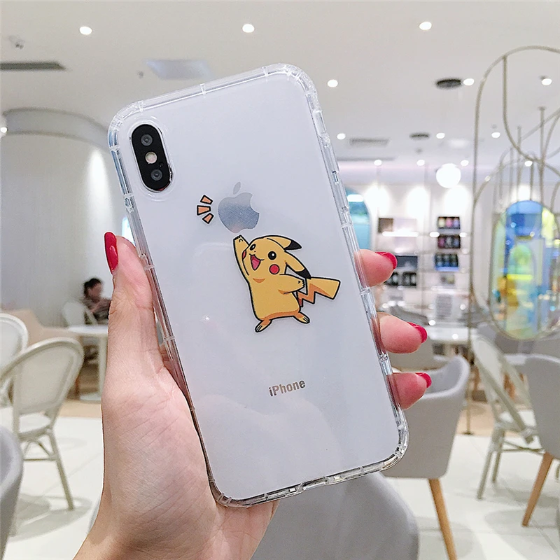 Мультяшный милый телефон Пикачу Apple чехол для iPhone 6 S 7 8 PLUS X XR XS MAX анти-осень все