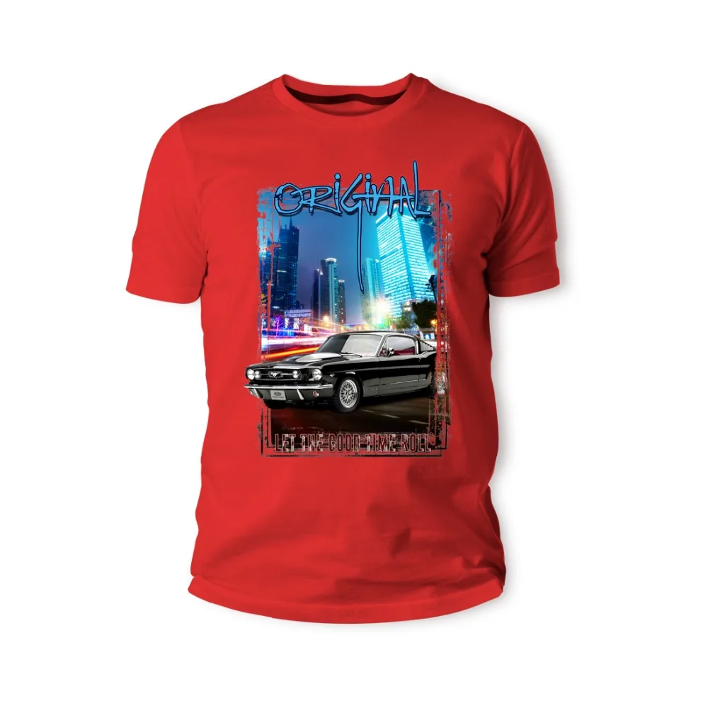 Mustang Fastback 1966 Schwarz V6 V8 Auto 2019 Men'S Fashion Short Sleeved Camisetas Slim Fit Tops & Tees T-Shirts | Мужская