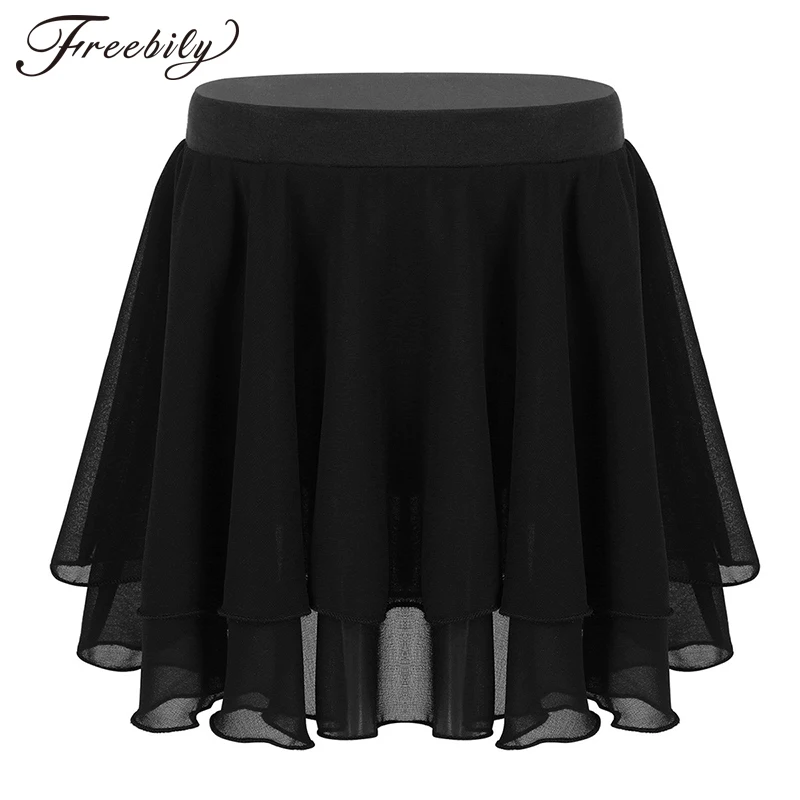 

Детский балетный костюм для танцев для девочек, Классическая шифоновая Мини-юбка с эластичным поясом, балетная танцевальная одежда