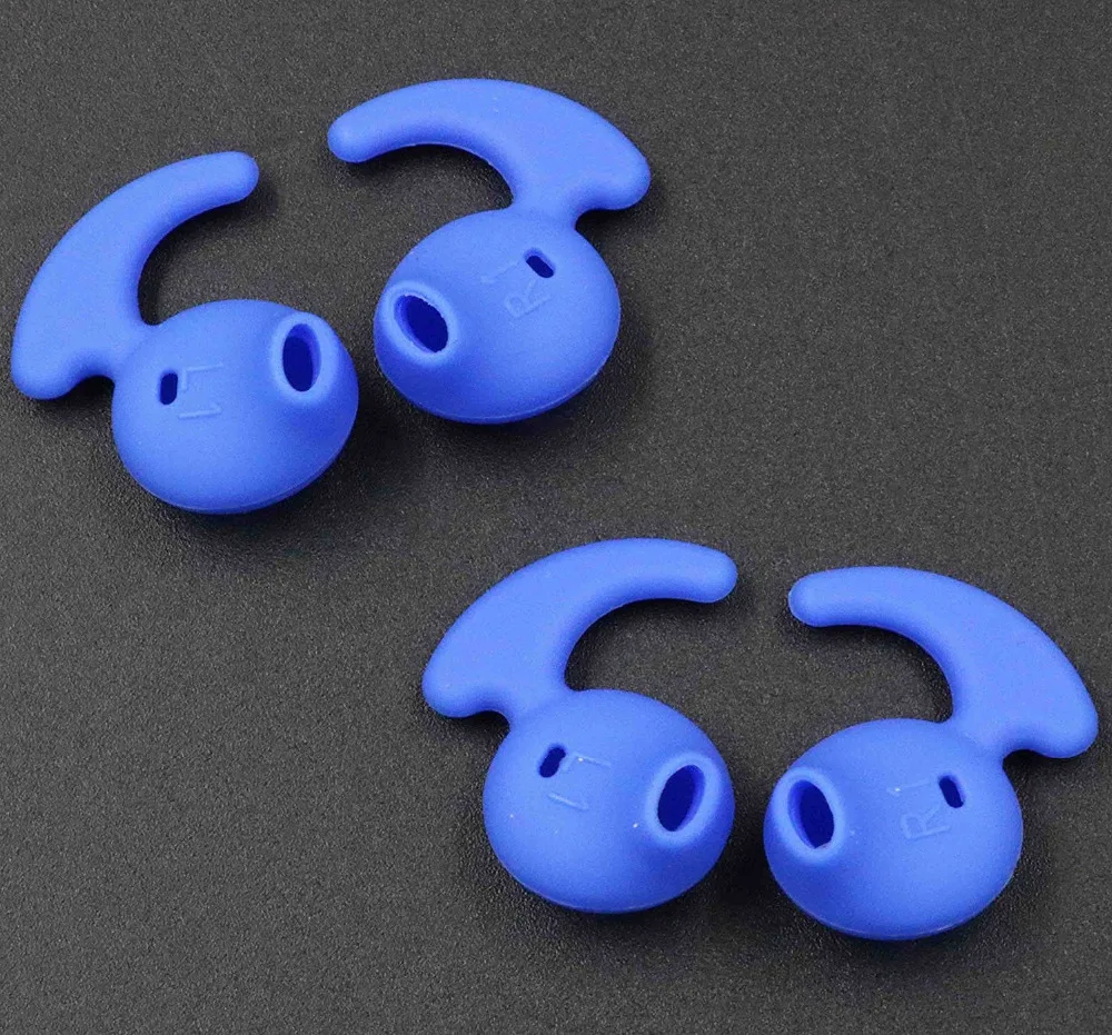 2 пары синие Противоскользящие силиконовые сменные насадки для ушей Samsung Galaxy S7