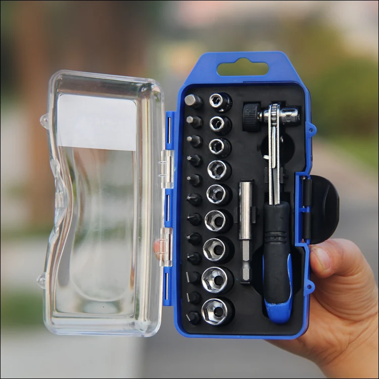 

23 sets of ratchet wrench socket combination tool household / DIY repair kit machine disassembly auto repair machine repair