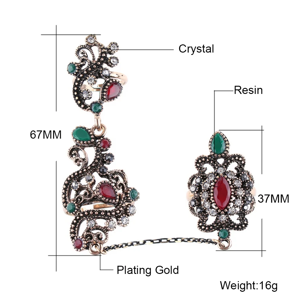 Акция турецкие двойные кольца на пальцы для женщин цветочное этническое