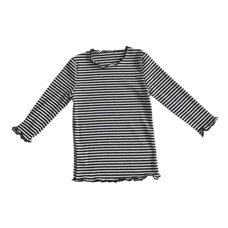 

Spring Autumn Long-Sleeve Shirts Girls Winter Round Ears Stripes Baby Girl Clothes Kids Toddler T-Shirt 100% Cotton 1-5 Years