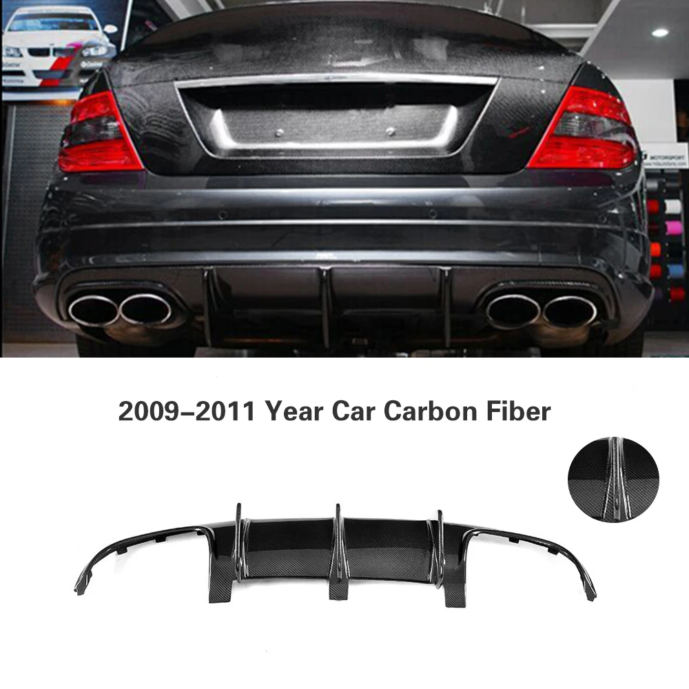 09-11 Carbon Задний бампер диффузор спойлер для Mercedes-Benz c-класс W204 C63 AMG C300 Sport Sedan Coupe 2009- углеродное волокно/FRP - Цвет: 09-11 Carbon