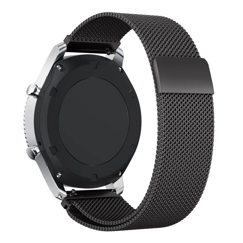 Черный 20 22 мм петля Миланский ремешок для samsung gear S3 S2 Frontie классический быстросъемный ремешок Active2 40 44 Galaxy Watch 42 46 Band - Цвет ремешка: Черный