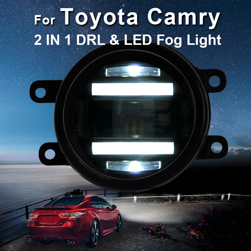 Для Toyota Camry светодиодный ные Противотуманные фары ДХО + указатели поворота