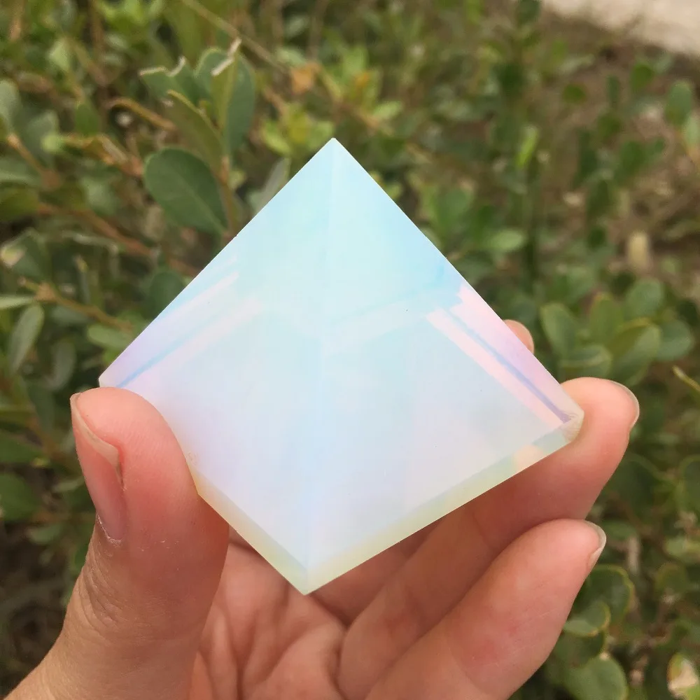 

48mm Natural Blue Chalcedony Quartz Crystal Pyramid Healing Turkey