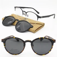 metal clip on sunglasses retro shape desigers halfrim optical glasses frame megnatic clipping polarized sunglasses lenses hw925