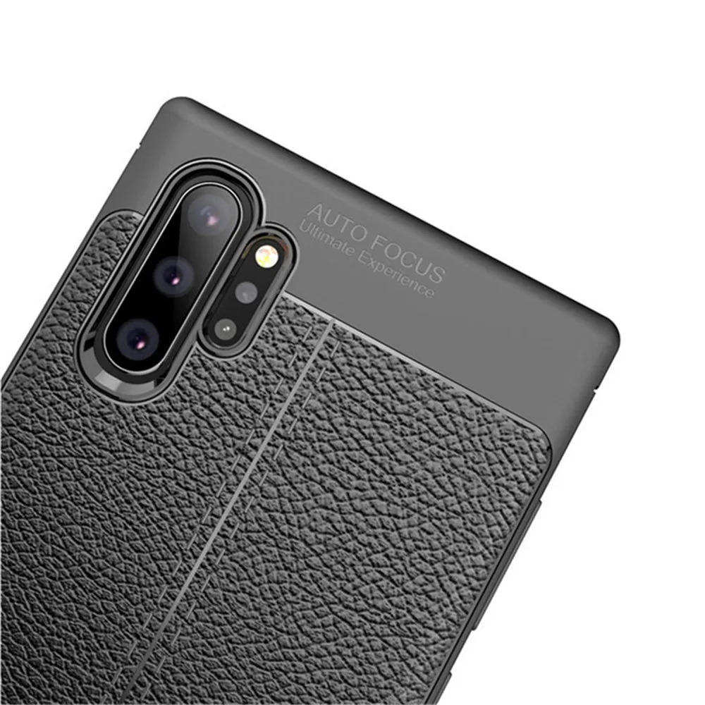 Роскошный мягкий силиконовый чехол для samsung Galaxy Note 10 Litchi Striae чехлы телефонов Plus Pro