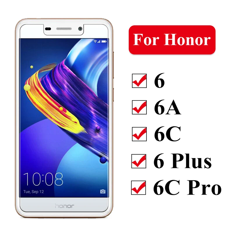 Защитное стекло на honor 6 a Защита экрана для huawei honer 6a 6c pro plus закаленное 8 8s 8x 8c 9 lite