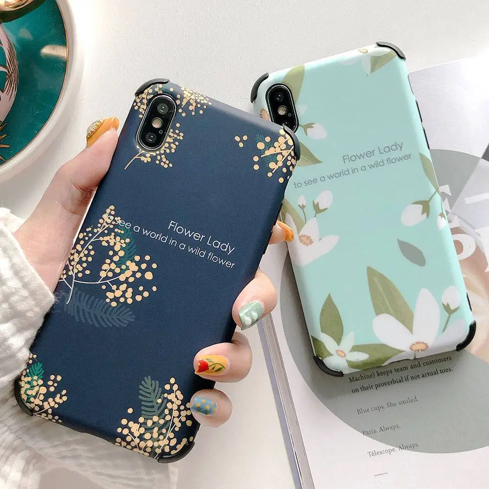 KISSCASE Модный цветочный чехол для телефона iPhone XS Max XR X 7 8 Plus skokproof IMD задняя крышка 6 6S