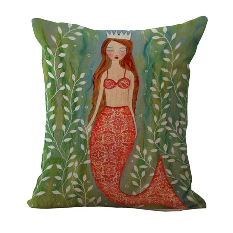 Высококачественная красочная Подушка с изображением русалки Комфортный