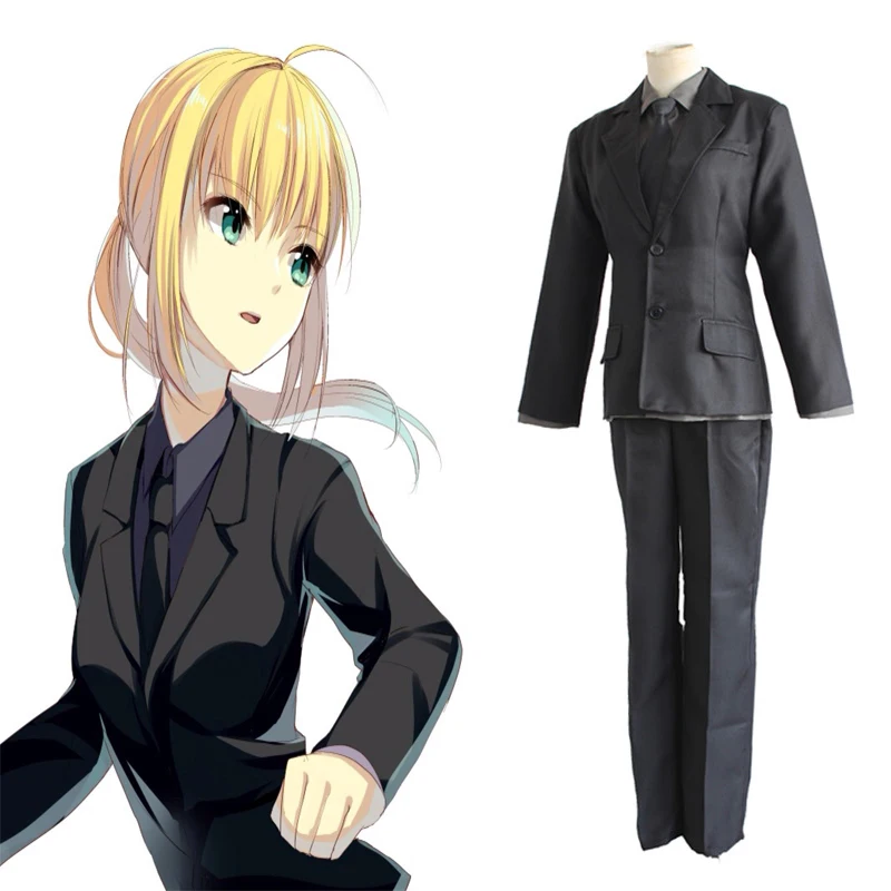 Костюм для косплея аниме Fate Stay Night черный костюм Хэллоуина карнавала