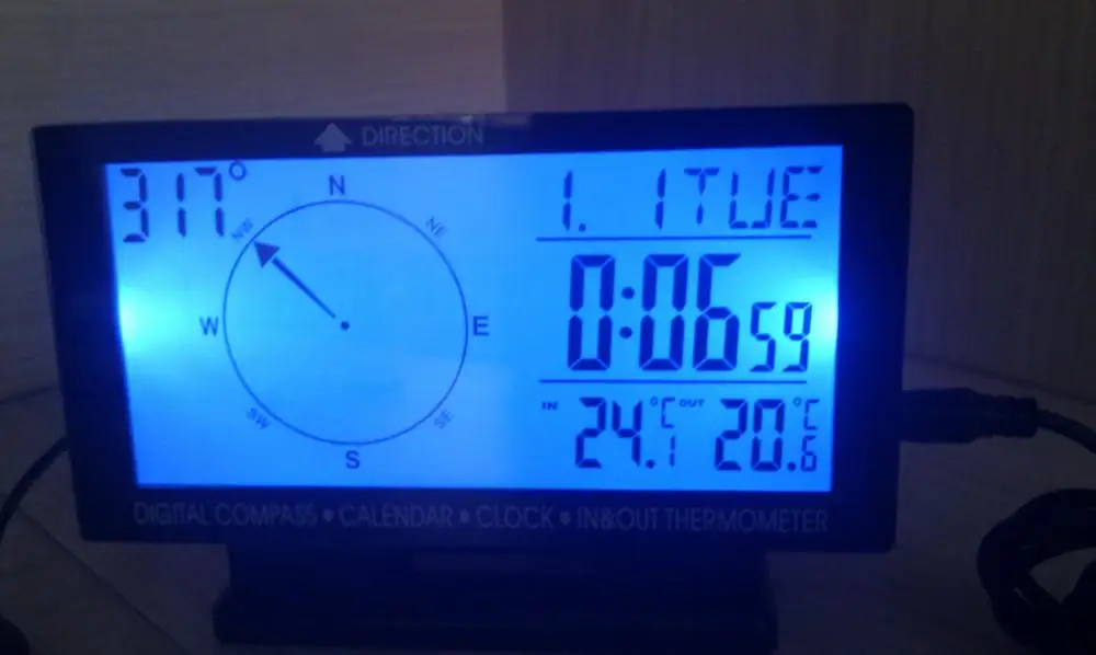 Многофункциональный автомобильный электронный компас с ЖК дисплеем и цифровым