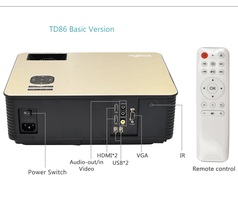 ThundeaL HD проектор TD86 4000 люмен Android 6,0 WiFi Bluetooth проектор Поддержка Full HD 1080P светодиодный M5 M5W 3D видео проектор