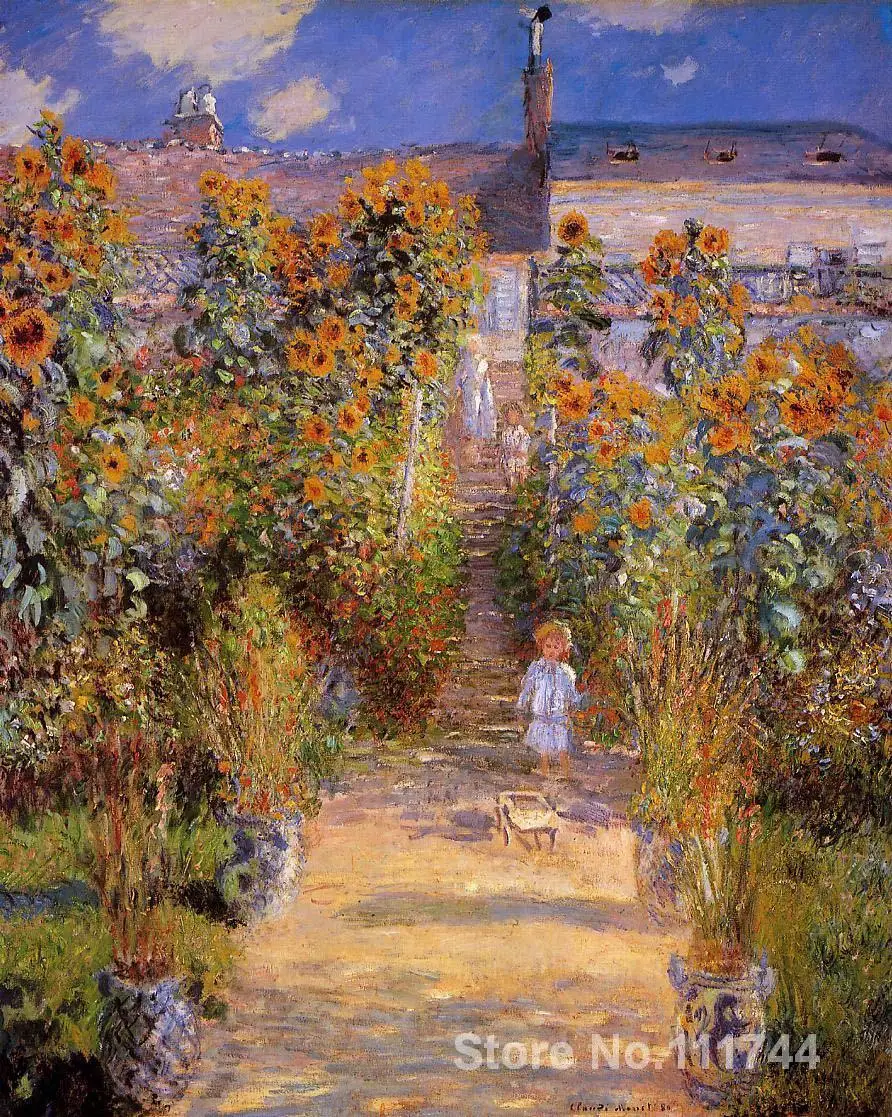 

Monets Garden at Vetheuil Claude Monet живопись декоративное искусство ручная работа Высокое качество