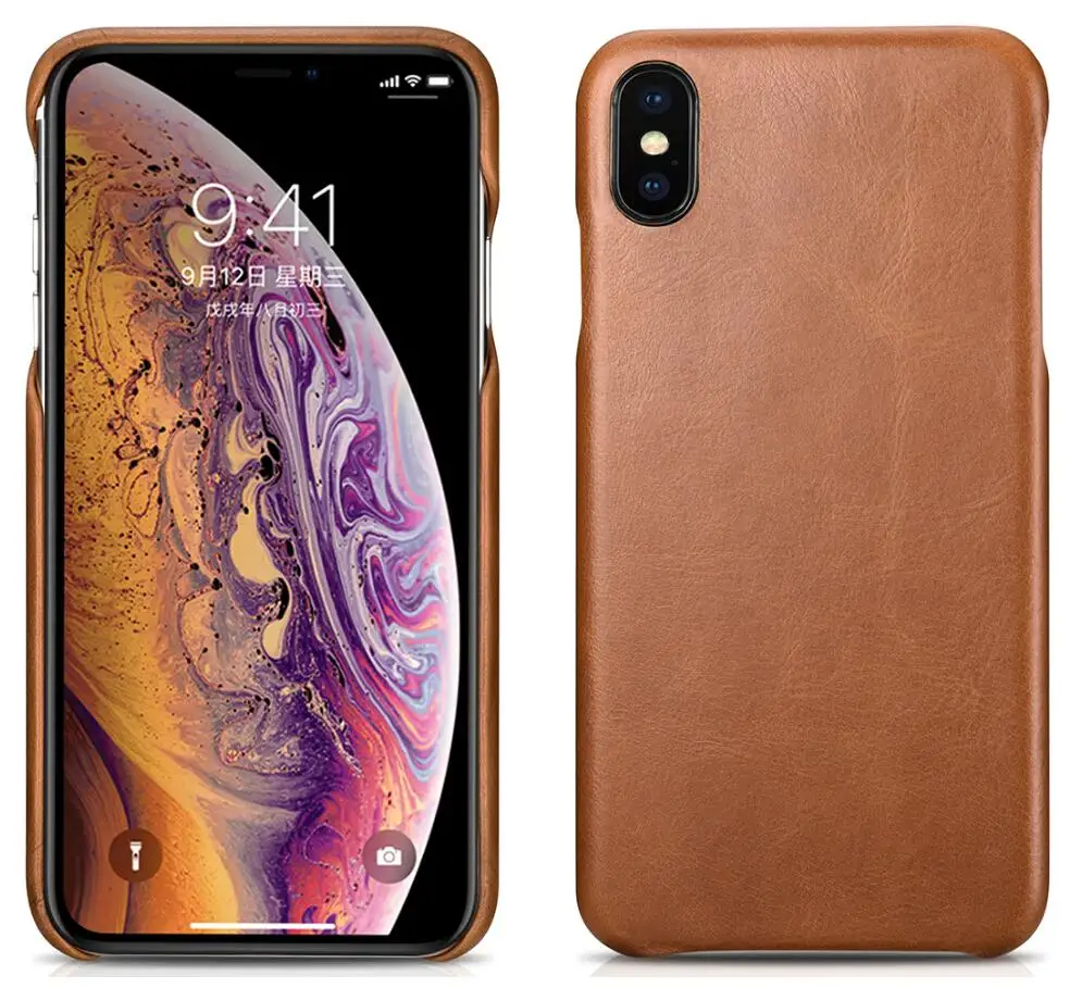 Роскошный чехол из натуральной кожи для iPhone XS Max XR X защитный телефона кожаная