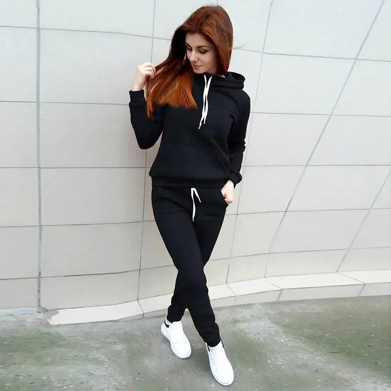 

2pcs Women Clothes Set Ladies Tracksuit Hoodies Sweatshirt Pants Sets Autumn Winter Women Casual Suit