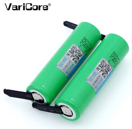 Оригинальный varicore 18650 2500 mAh аккумулятор INR1865025R 3 6 V разрядка 20A выделенный + DIY