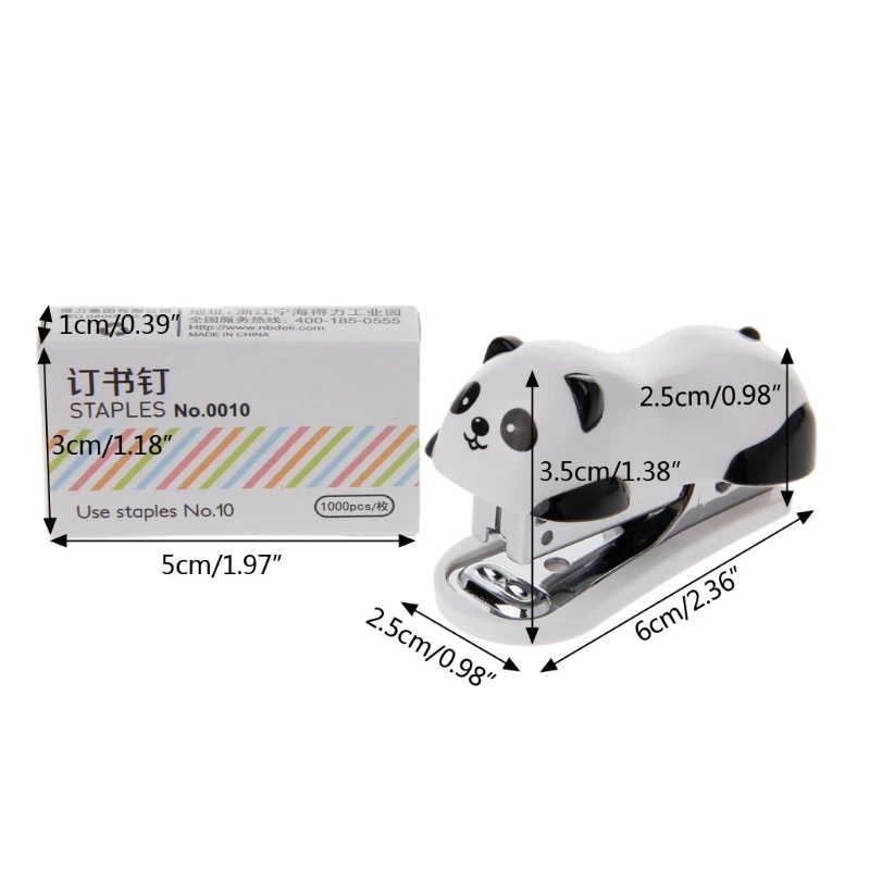 

Mini Panda Stapler Set Paper Binder Within 1000pcs Staples Office School Supply