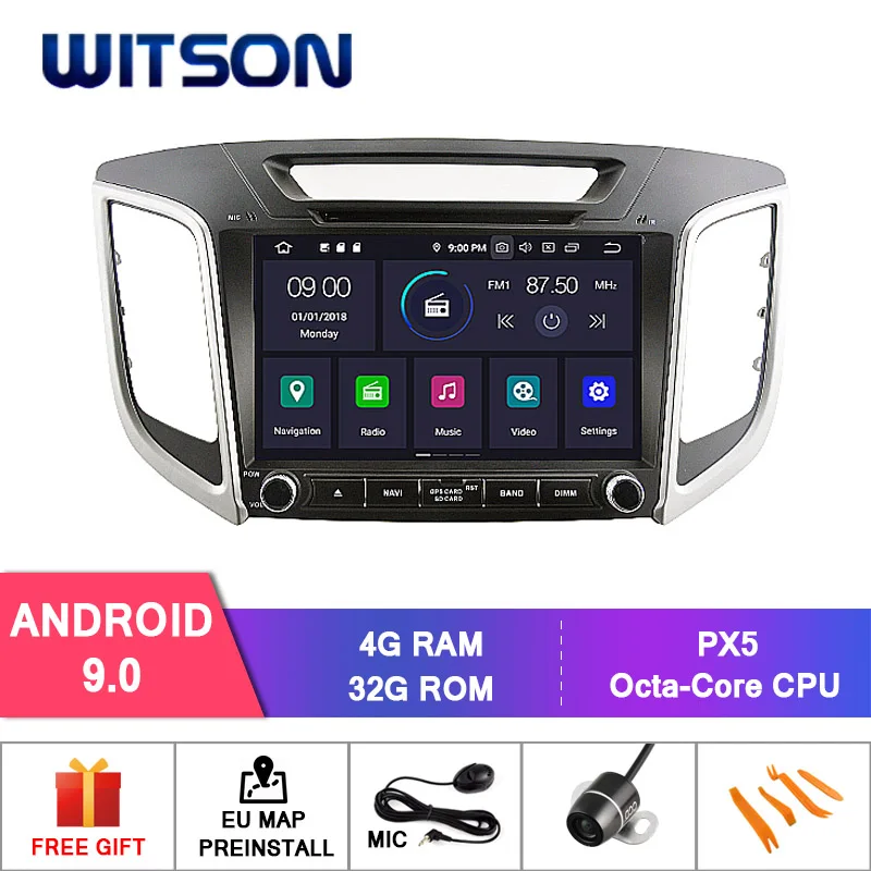 WITSON 9 'ɺndroid 0 для HYUNDAI ix25 CRETA Автомагнитола стерео 4 ГБ ОЗУ + 32 Гб FLASH 8 Octa Core 1024X600 HD
