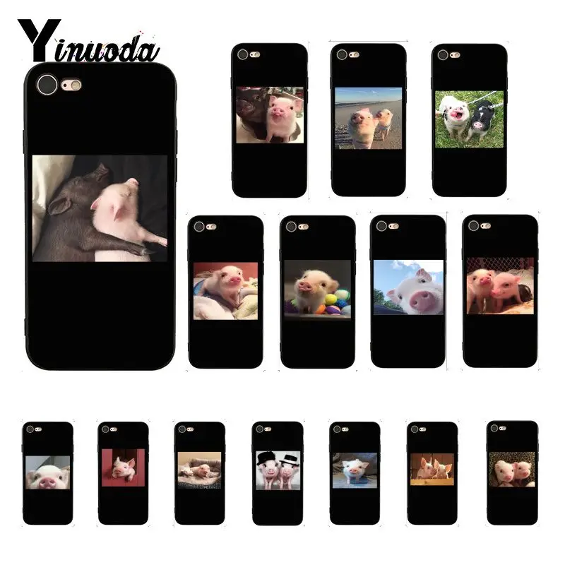 Милый мягкий чехол для телефона с изображением маленькой розовой свиньи iphone X 12 XS