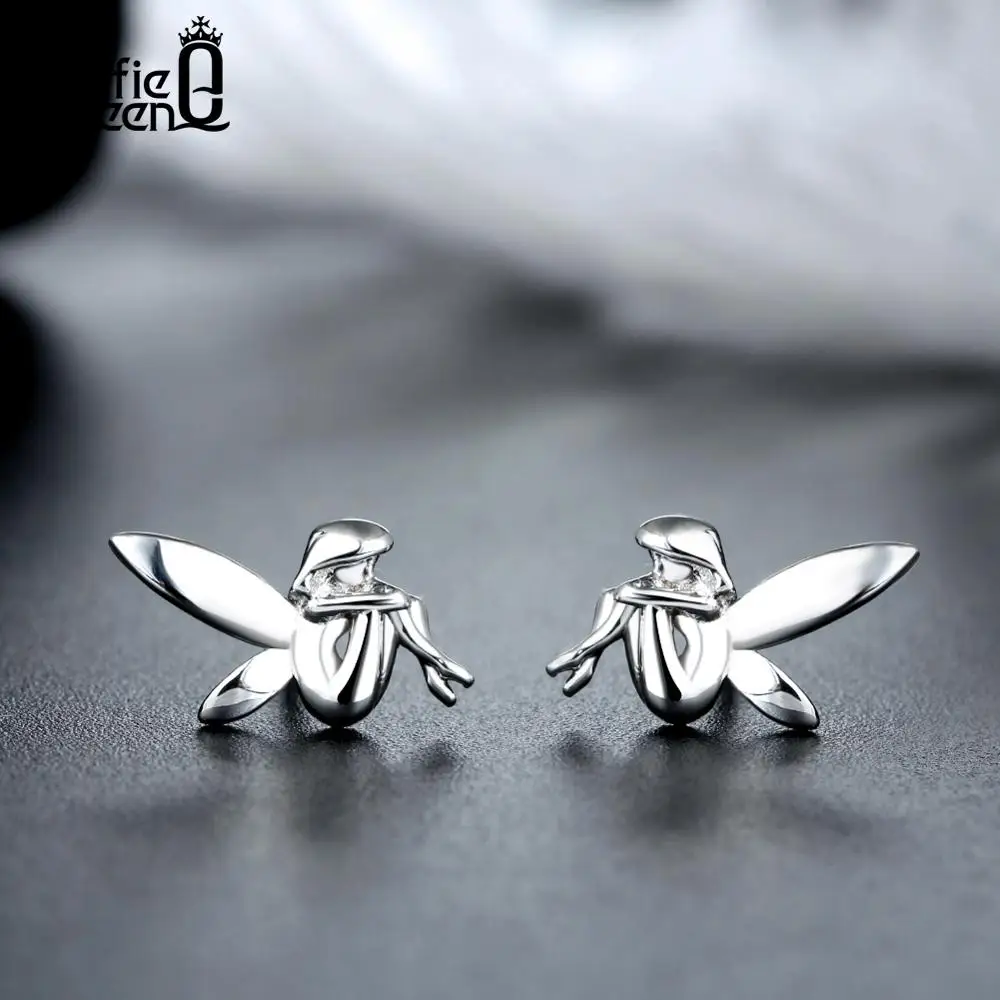 Effie Queen 100% 925 стерлингового серебра серьги-гвоздики для женщин и Fairy Elf маленькая