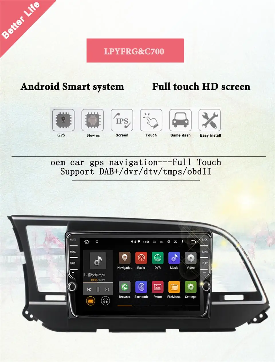 " ips Android 9,1 автомобильный DVD 2 Din Авторадио для Hyundai Elantra Avante мультимедиа FM gps Навигация стерео карта