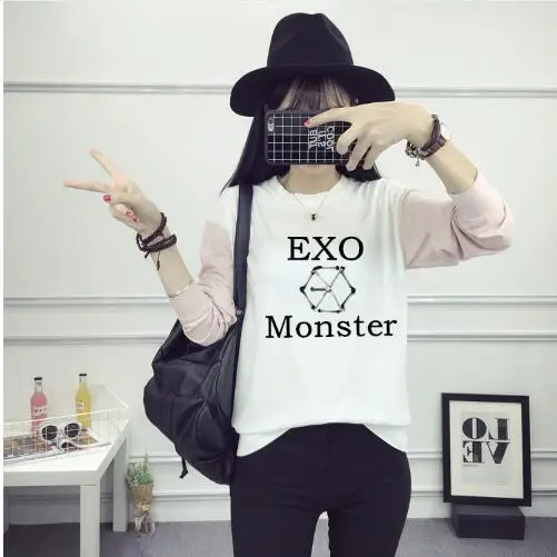 Kpop EXO/Новая корейская длинная бейсбольная форма школьная LUHAN KRIS TAO флисовые