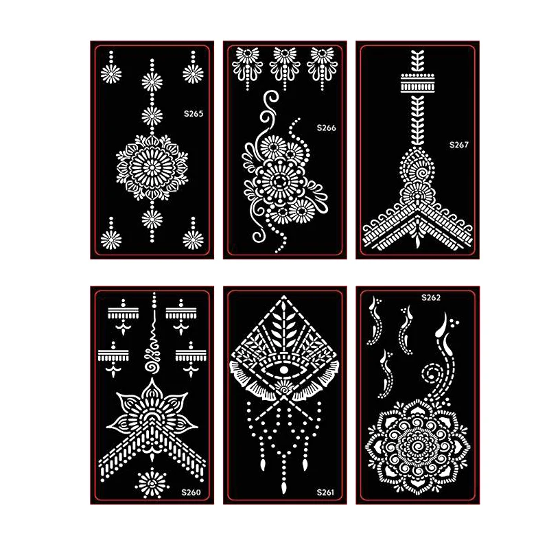 3 шт Mehndi хна ручные трафареты для женщин краски для тела и лица Искусство Аэрограф хна татуировки шаблоны трафарет для рисования DIY Индийский стиль