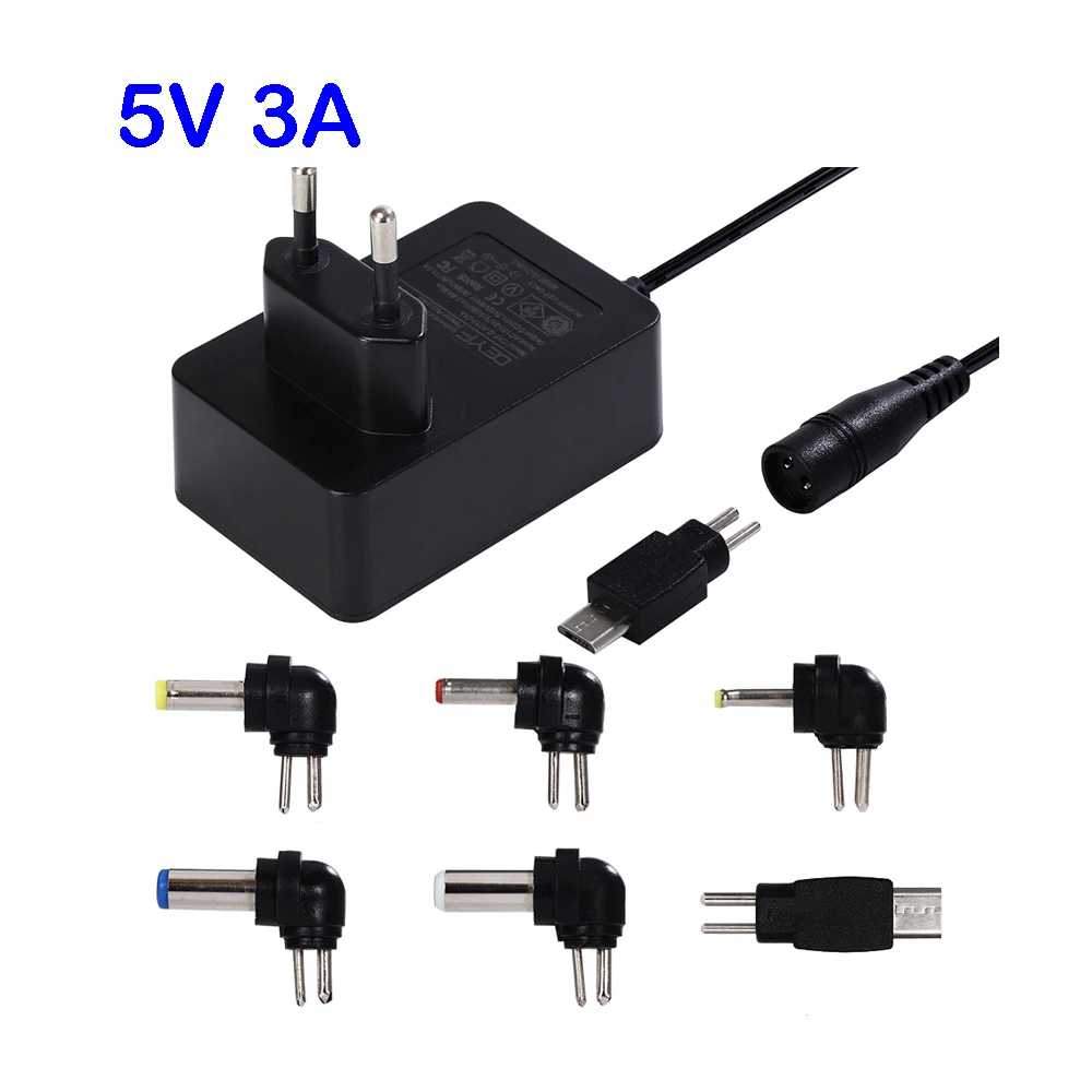 CE ROHS сертифицированный 5 В 3A 3000mA 2.5aA Мощность адаптер DC 2 5*0 75 мм 3 0*1 0 5*1 35 4 5*2 Micro