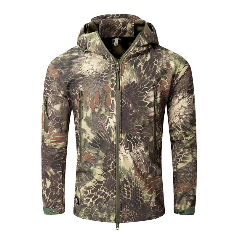 Python Camouflage Шанхай история наивысшего качества шестерни спектр софтшелл тактическая куртка милитари водонепроницаемая ветрозащитная спецовка 18 цветов - Цвет: Python Camouflage