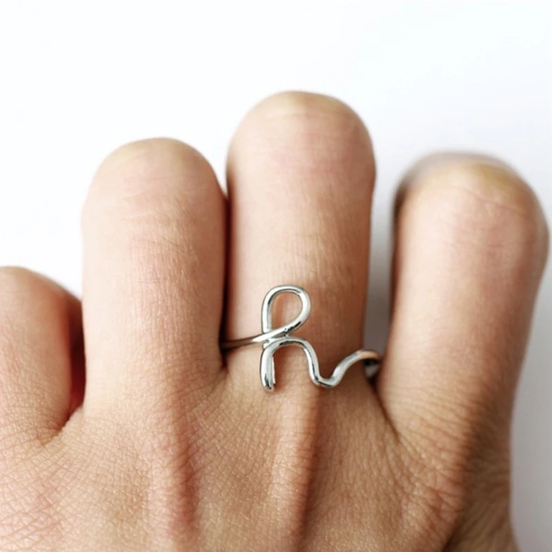 Золотистые розовые золотистые кольца на палец 26 букв оригинальное название