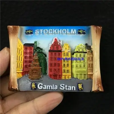 Stockholm, Швеция, туристический Мемориальный холодильник, магнит из смолы, 3d магнит-наклейка на холодильник, сувенир для путешествий, кухонные украшения для дома - Цвет: see chart