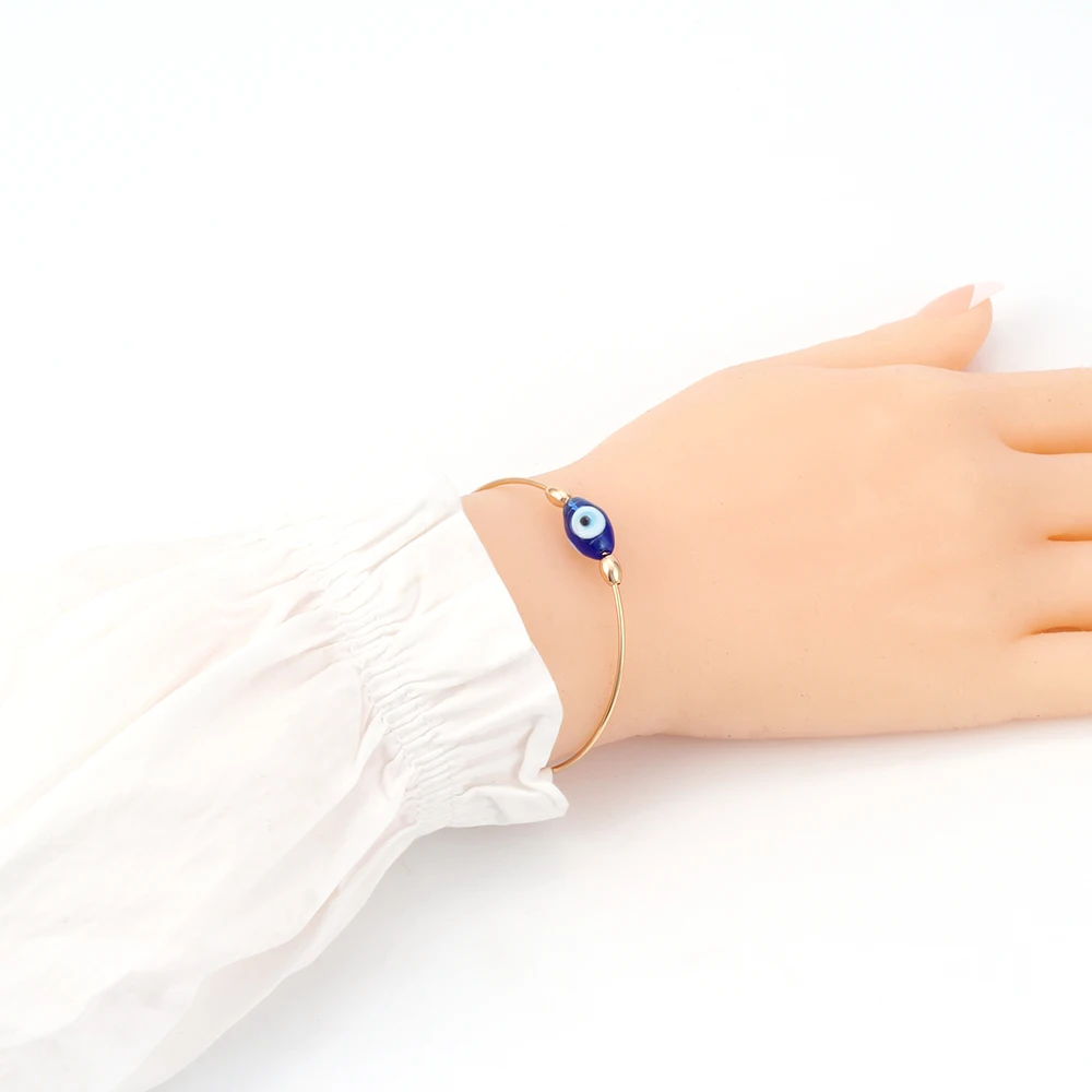 Lucky Blue, сглаза, женские открытые манжеты, браслет, Bijoux Femme, роскошный золотой цвет, модные украшения для глаз, модный подарок на день рождения