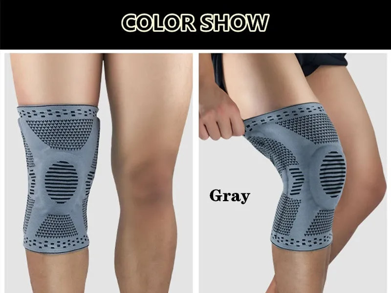 1 Piece Basketball Knee Pad Silicone Spring Grey Black Orange Blue Green Knee Brace Volleyball Running Patella Support L584