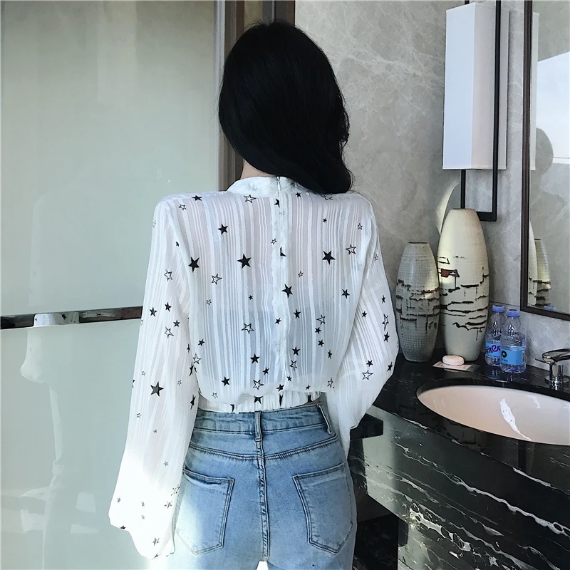 Брендовая женская блузка moda feminina новая весенняя в Корейском стиле эстетическая