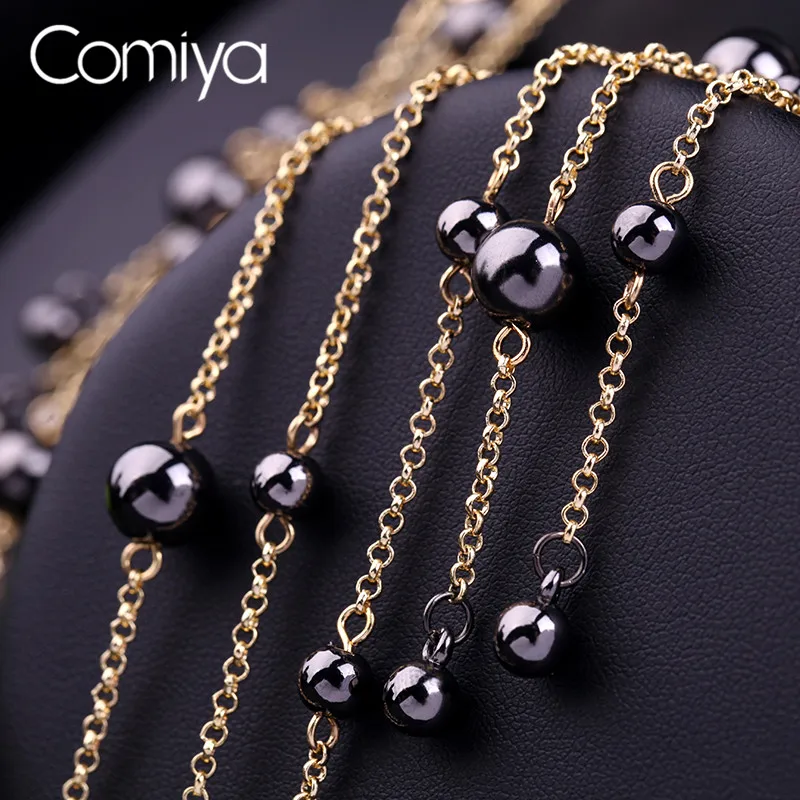 Comiya длинные ссылки ювелирные изделия Boho цинковый сплав CCB бусины ленточки Collare