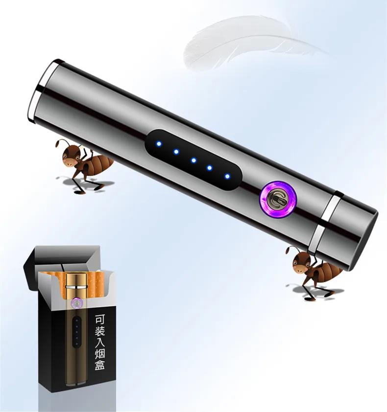 Дуговая Зажигалка Ветрозащитная электронная USB зарядка сигарета для курения электрическая Подарочная Зажигалка для свадьбы Подарок на годовщину