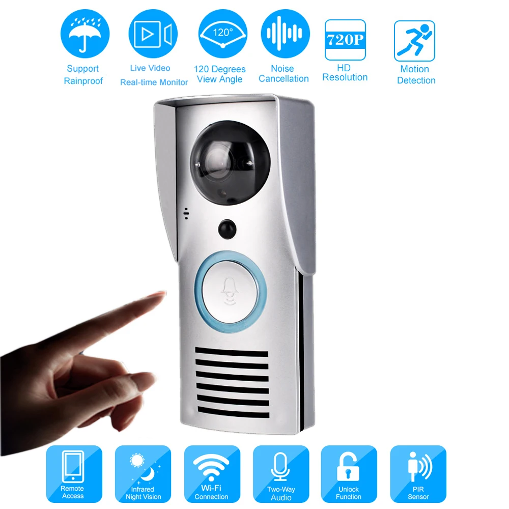 CUSAM Wi-Fi 720 P видео дверной звонок беспроводной домофон монитор умный HD камера PIR