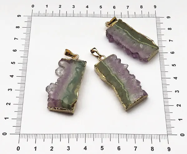 YA1142 Gorgeous Natural Stone Slice Druzy Geode Pendant | Украшения и аксессуары