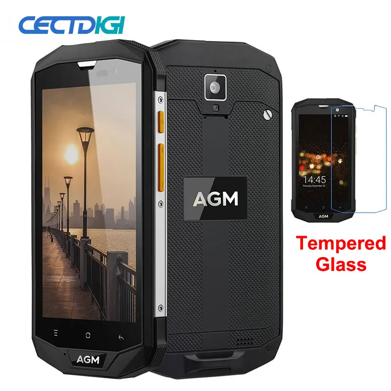 AGM A8 смартфон с 5 дюймовым дисплеем четырёхъядерным процессором Qualcomm MSM8916 ОЗУ 4 Гб