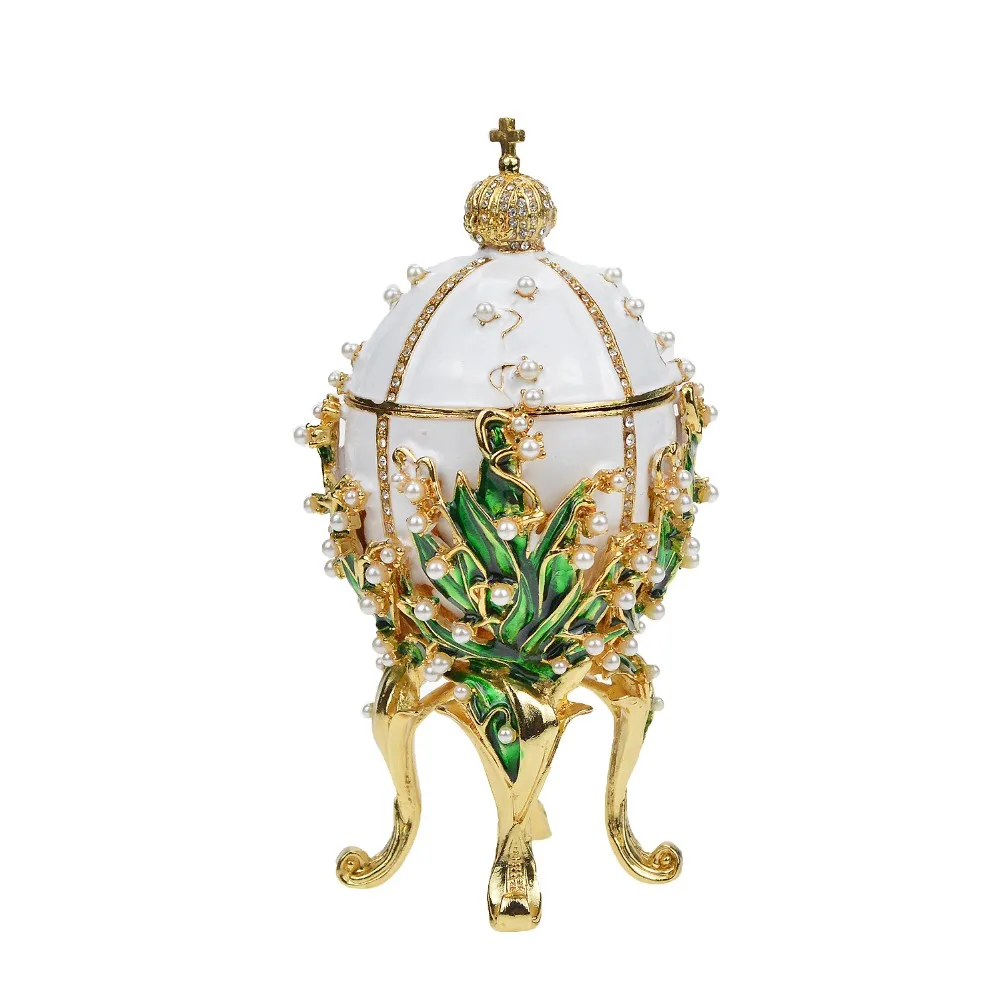 

FLETCHER Brand Metal Beautiful with Pearl Faberge Egg for Jewelry Box