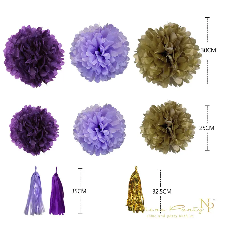 9 шт./партия Декоративные помпоны для вечерние | Дом и сад