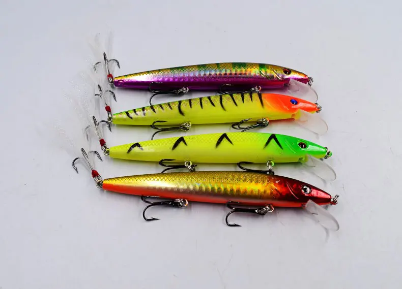 9 шт./лот рыболовные приманки 12 см 13 8 г 3 крючка Minnow воблер isca искусственный